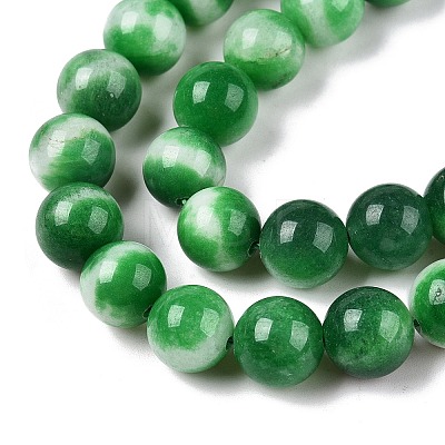 Dyed Natural White Jade Beads Strands G-T138-10mm-210-19-1