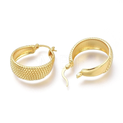 Brass Thick Hoop Earrings EJEW-H104-04G-1