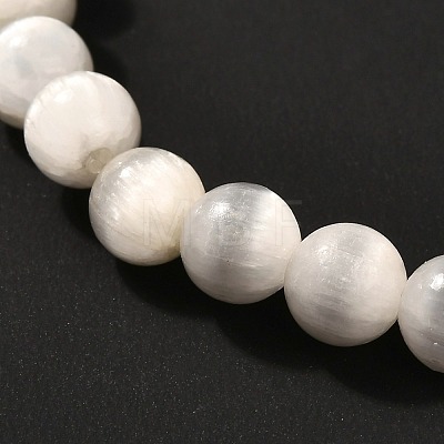 Natural Selenite Beads Stretch Bracelets BJEW-JB06620-01-1