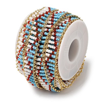 Handmade Glass Seed Beaded Chains CHC-K017-02G-1