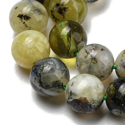 Natural Green Opal Beads Strands G-R494-A11-02-1
