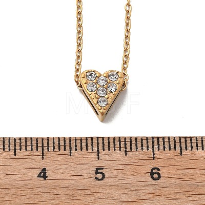 304 Stainless Steel Crystal Rhinestone Pendant Cable Chain Necklaces for Women NJEW-C062-01A-G-1