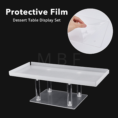 3 Sizes Rectangle Acrylic Cake Display Stands ODIS-WH0329-59-1