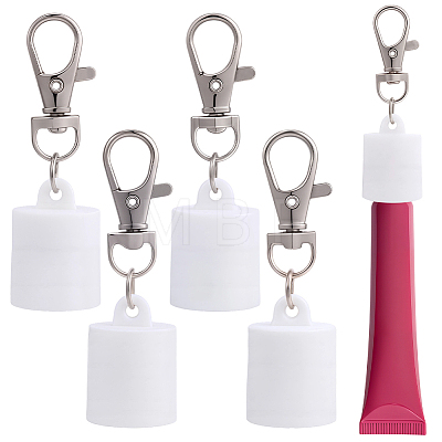 4Pcs Silicone Lipstick Cover Pendant Decorations HJEW-CP0001-41-1