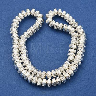 Electroplated Natural Lava Rock Beads Strands G-I360-G01-04-1