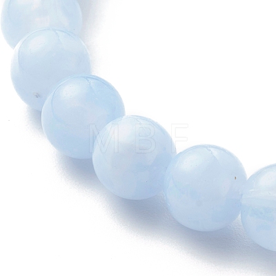 Round Imitation Gemstone & Plating Beads Stretch Bracelet Sets BJEW-JB06409-03-1