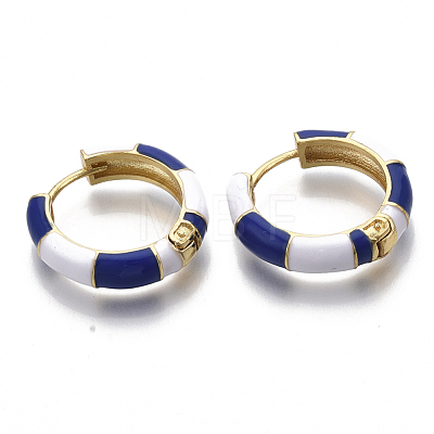 Brass Huggie Hoop Earrings EJEW-S209-08B-1