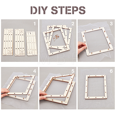 Basswood Assembled Paper Making Frame DIY-WH0001-73A-1