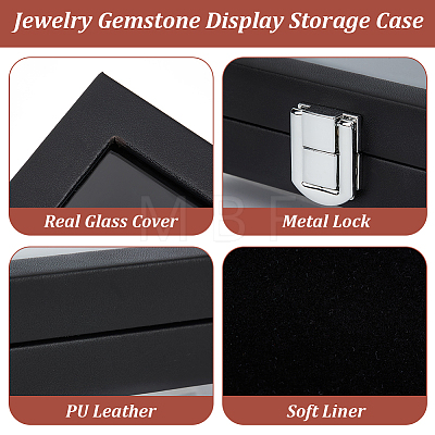 Rectangle Jewelry PU Leather Loose Diamond Storage Box CON-WH0094-45B-1