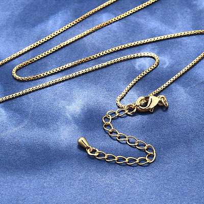 Long-Lasting Plated Brass Box Chain Necklaces X-NJEW-K112-03G-NF-1