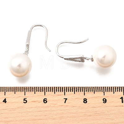 925 Sterling Silver Clear Cubic Zirconia Triangle with Round Dangle Stud Earrings EJEW-L300-02P-1