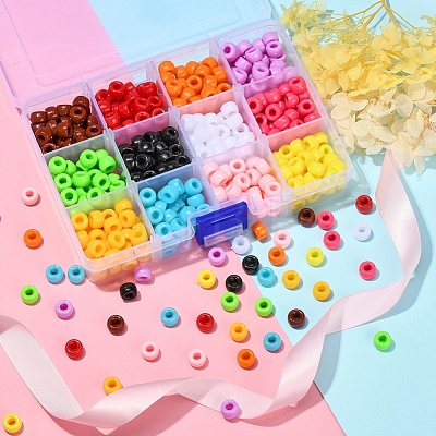 480Pcs 12 Colors Opaque Acrylic European Beads SACR-YW0001-42-1