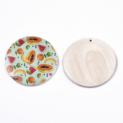 Fruit Seris Printed Wood Pendants WOOD-S045-103B-05-1