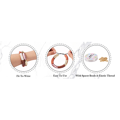 DIY Curved Tube Stretch Bracelet Making Kit DIY-TA0004-83-1