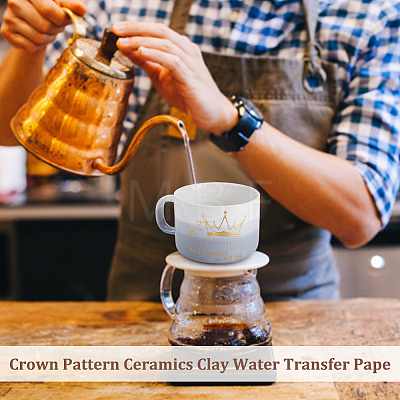 PET Film Crown Pattern Ceramics Clay Water Transfer Paper DIY-WH0504-122-1
