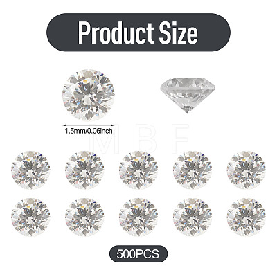 500Pcs Diamond Shape Grade AAA Cubic Zirconia Cabochons ZIRC-TADJ0001-01E-1