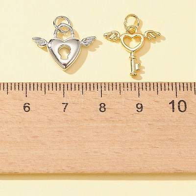 8Pcs 4 Style Rack Plating Brass Pendants KK-FS0001-17-1