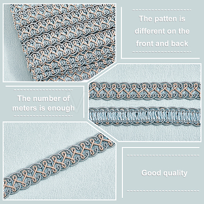 Polyester Braided Lace Trim OCOR-WH0078-09C-1