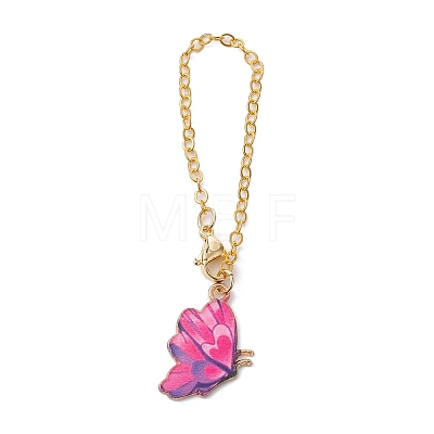 Butterfly Printed Alloy Cup Pendant Decorations HJEW-JM01345-1