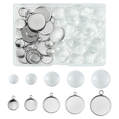 DIY Blank Dome Pendant Making Kit DIY-FS0005-47-1