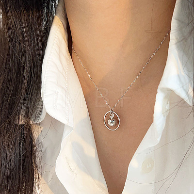 925 Sterling Silver Ring with Apple Pendant Necklaces for Christmas Gift FS-WG3DD5F-01-1
