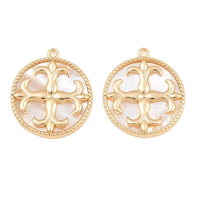 Brass & Natural Shell Pendants SH-CBA7BFE-02B-G-1