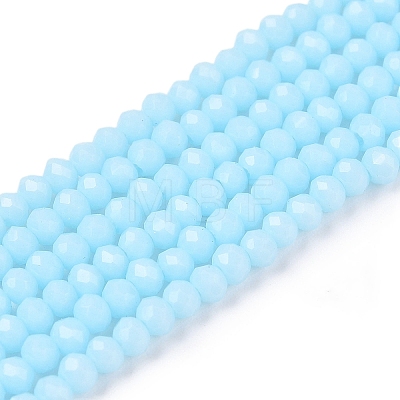 Opaque Solid Color Imitation Jade Glass Beads Strands EGLA-A044-P1mm-D06-1