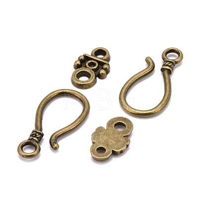 Alloy Hook and Eye Clasps X-PALLOY-2781-AB-FF-1