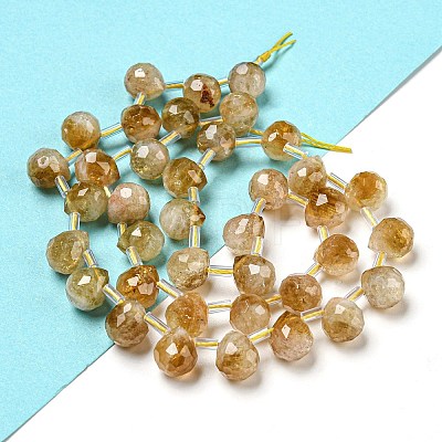 Natural Yellow Quartz Beads Strands G-H297-B10-02-1