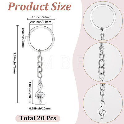 20Pcs Alloy Charm Keychains KEYC-SC00025-1