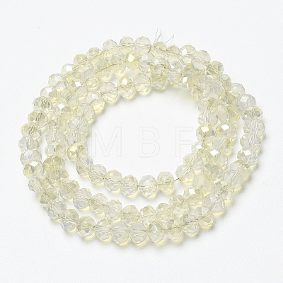 Electroplate Transparent Glass Beads Strands EGLA-A034-T3mm-H21-1