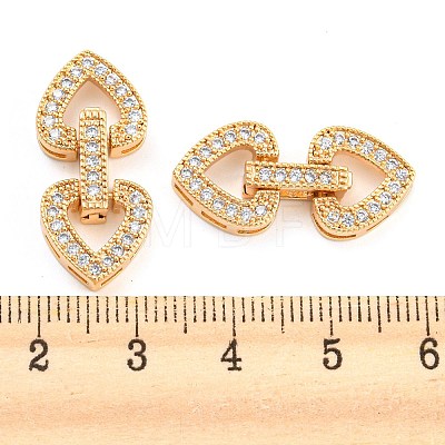 Brass Micro Pave Clear Cubic Zirconia Clasps KK-D048-03G-1