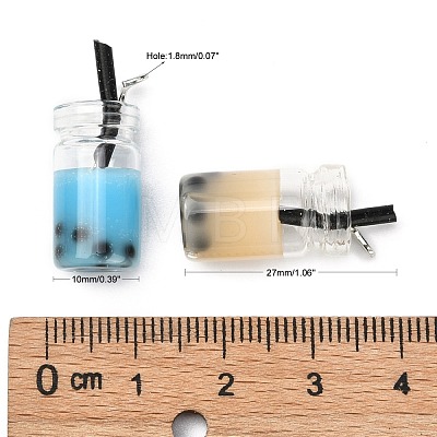 Glass Bottle Pendants X-CRES-N017-03-M-1