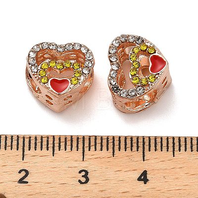 Alloy Enamel European Beads FIND-Q115-10RG-1