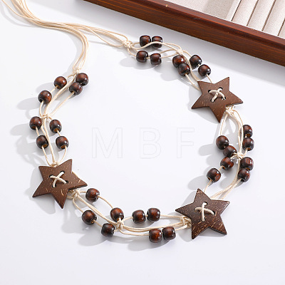 Bohemian Ethnic Coconut & Wood Beaded Waist Chains for Dresses WGC9B9A-01-1
