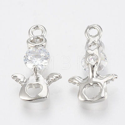 Alloy Cubic Zirconia Pendants ZIRC-Q017-035P-1