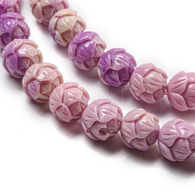 Carved Synthetic Coral Beads CORA-R021-07-02-1