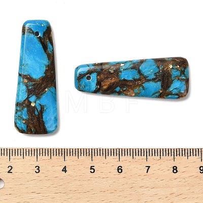 Assembled Bronzite and Synthetic Turquoise Pendants G-R437-05-1