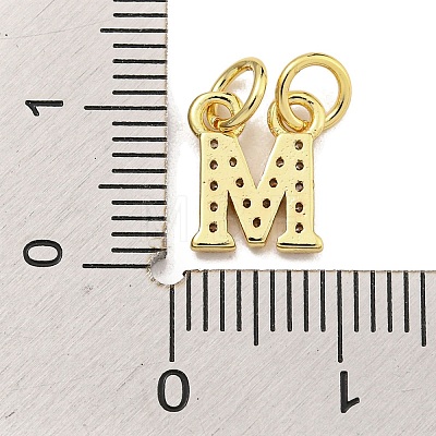 Initial Letter Brass with Cubic Zirconia Charms KK-Q814-26M-G-1