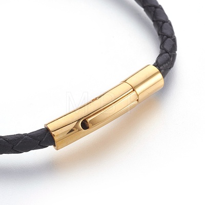 Braided Leather Cord Bracelet Making MAK-L018-02A-02-1