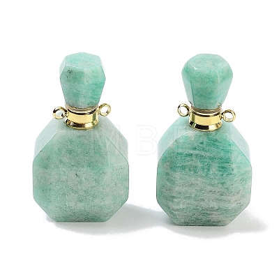 Natural Mixed Stone Perfume Bottle Pendants G-Q163-10G-1