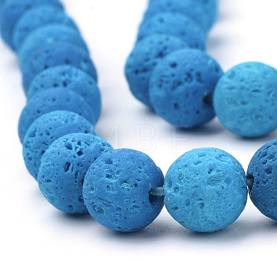 Synthetic Lava Rock Beads Strands G-S277-6mm-07-1