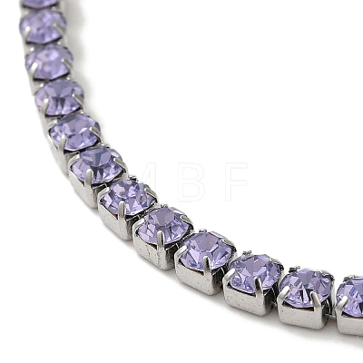 304 Stainless Steel Rhinestone Cup Chain Bracelets BJEW-S002-01A-1