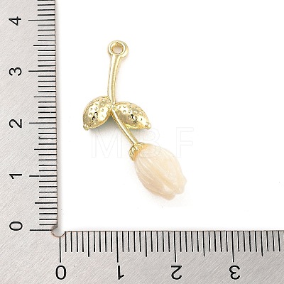 Alloy Resin Flower Pendants PALLOY-U003-06G-03-1