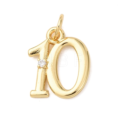 Brass Micro Pave Cubic Zirconia Pendants KK-D019-28G-10-1