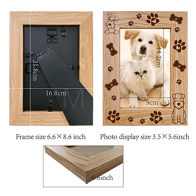 Natural Wood Photo Frames AJEW-WH0292-017-1