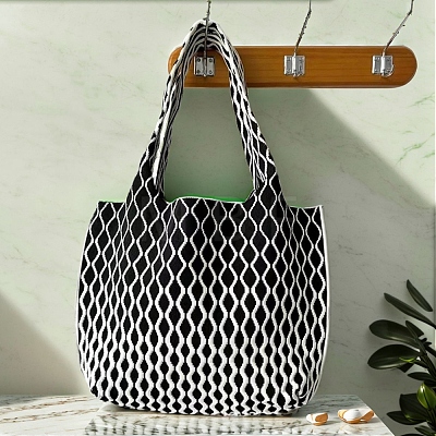 Polyester Knitting Tote Bags PW-WG80119-02-1