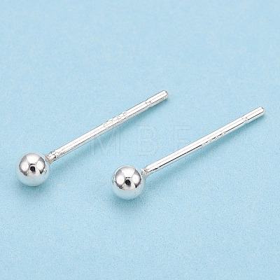 925 Sterling Silver Round Ball Stud Earrings STER-T005-01B-1