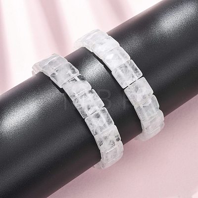 Natural Quartz Crystal Faceted Beaded Stretch Bracelets for Women BJEW-K251-08K-1