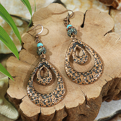 Bohemian Style Alloy Resin Dangle Earrings WG64A01-02-1
